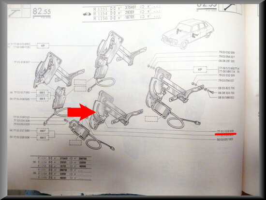 Window lifter mechanism in front on the left R16 TX (Used).