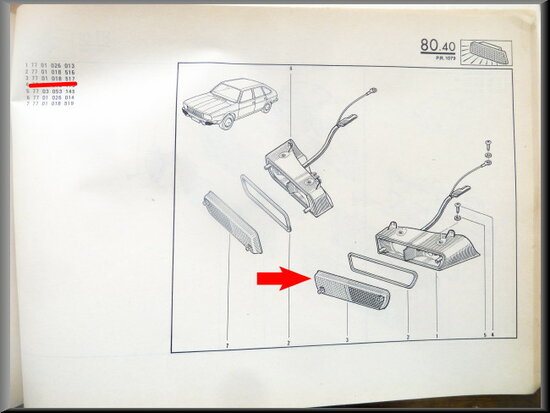 R20-R30 Indicator light cap left.