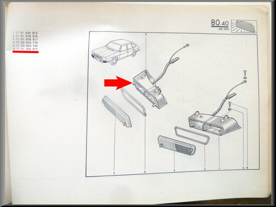 R20-R30 Clignotant droit (New Old Stock).