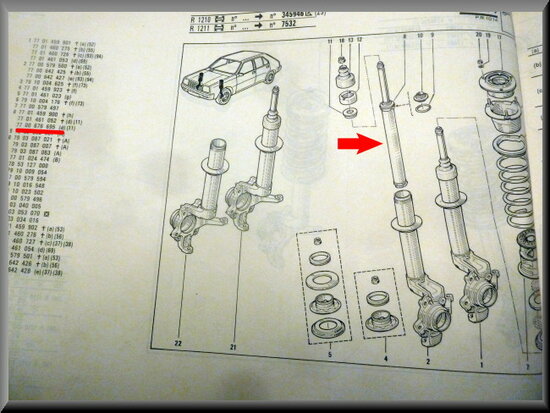 R14 Shock absorbers front (New Old Stock).