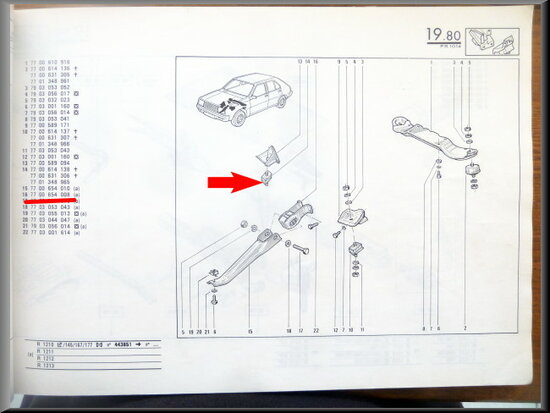 R14 Support de bras de direction (New Old Stock).