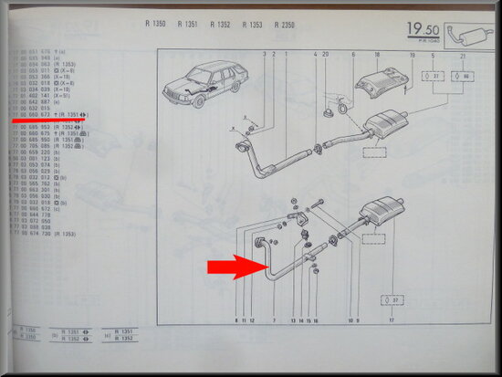 R18 Collecteur d'echappement (New Old Stock).