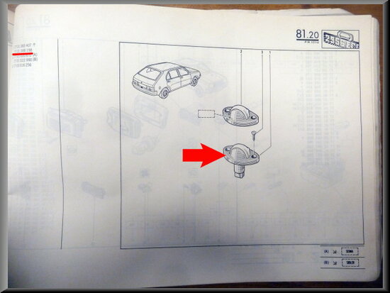 R14 License plate lighting (New Old Stock).