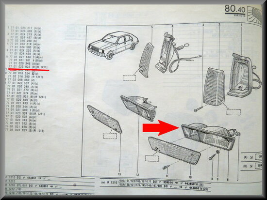 R14 Clignotant gauche Seima R1211 (New Old Stock).