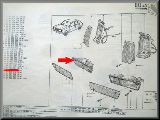 R14 Turn signal unit right Seima R1211 (New Old Stock).