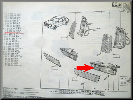 R14 Turn signal unit left Cibie (New Old Stock).