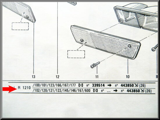 R14 Turn signal unit right Cibie (New Old Stock).