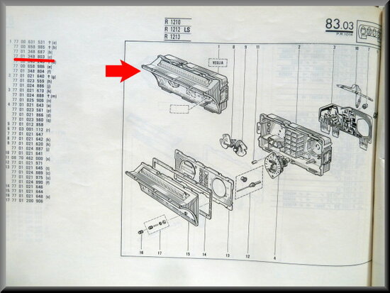 R14 Instrumenten paneel (New Old Stock).