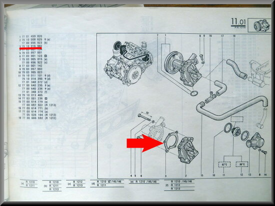 R14 Waterpomp pakking (New Old Stock).