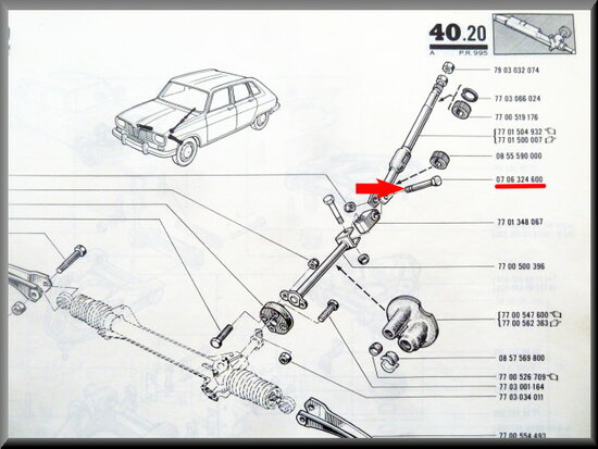 Track rod bolt M10.