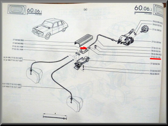 Cable clamp headlights adjustment mechanism TS-TX first model.