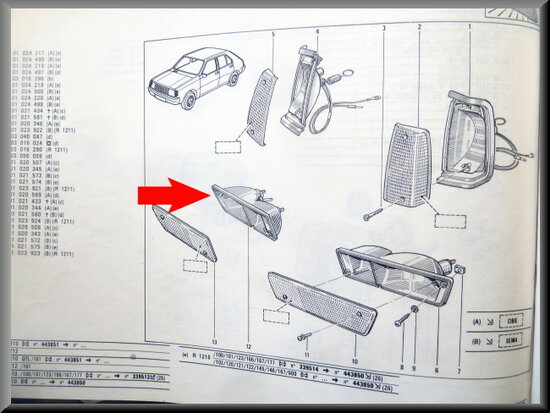 R14 Turn signal unit right Cibie (New Old Stock).