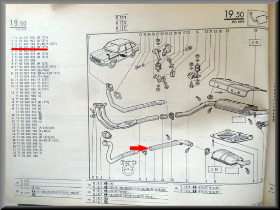 R20 Tube de sortie d'echappement (New Old Stock).