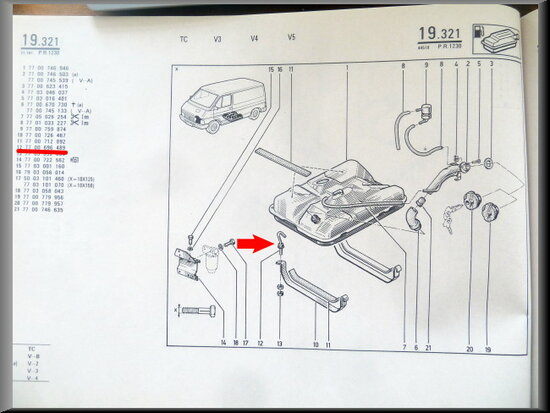 Trafic Tank holder hook  (New Old Stock).