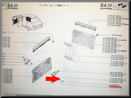 Door handle screw.