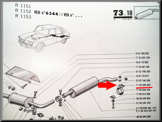 Exhaust mounting bracket R16 TS.