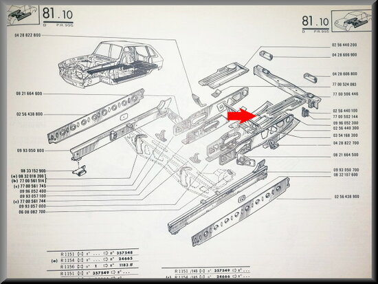 Trunk floor panel rear left.