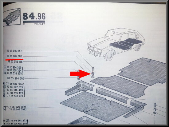 Rear rubber mat mounting.