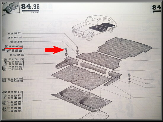 Upholstery screw.