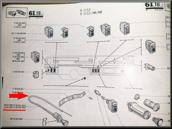 Choke cable R1152- R1153.