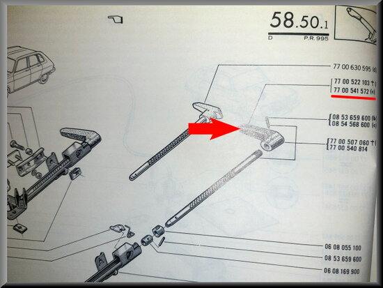 Handbrake lever R16 TX.