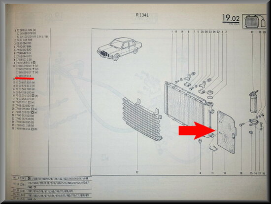 R18 Radiateur plaat (New Old Stock).