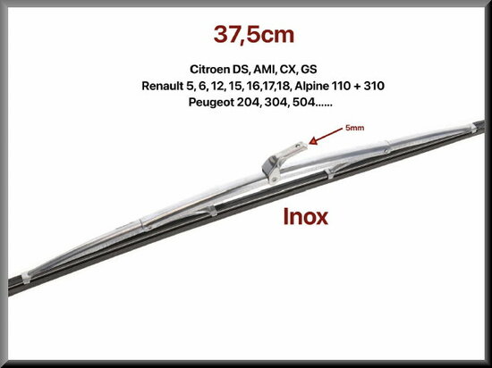 Stainless steel windshield wiper (37,5 cm) .