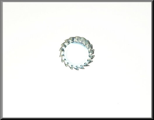 Conical lock washer double serrated.