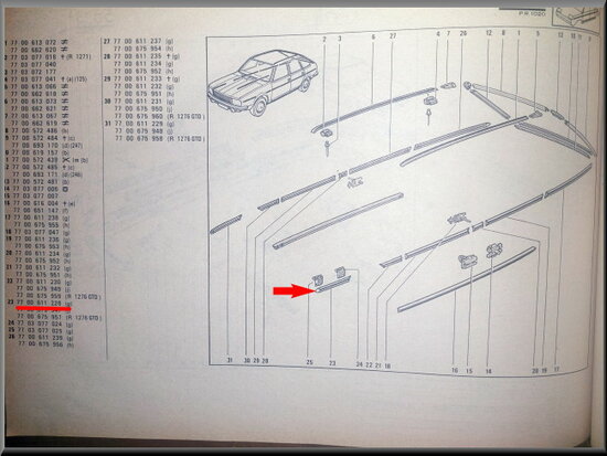 R20 Front right wing trim (New Old Stock).