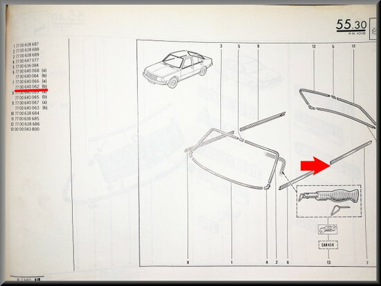 R18 Rear left door trim (New Old Stock).