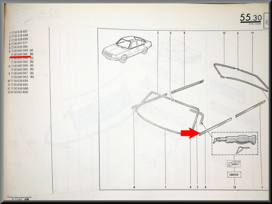 R18 Front left door trim (New Old Stock).