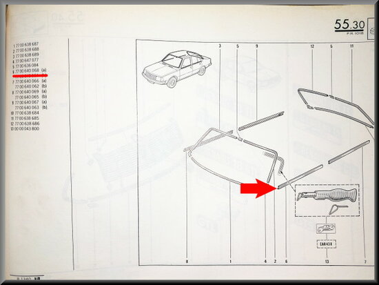 R18 Front left door trim (New Old Stock).