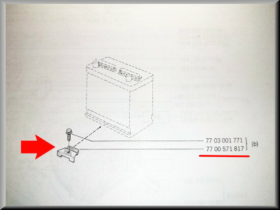 Battery mounting bracket.