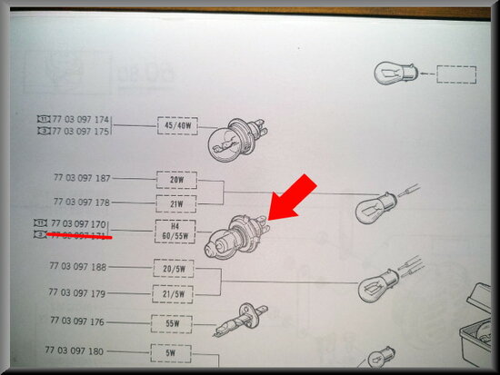 Headlight bulb H-4 (YELLOW).