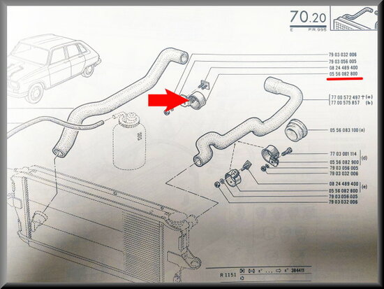 Bracket right water hose.