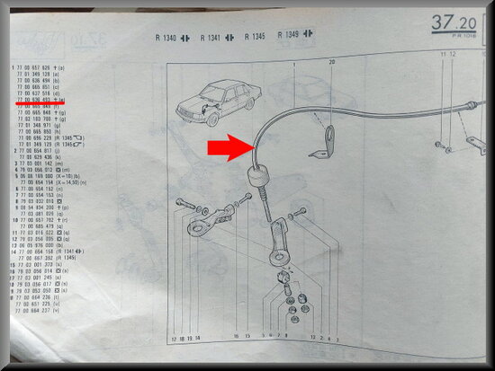 R18GTL Clutch cable (New Old Stock).