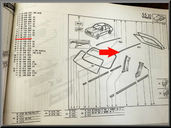 R14 Sierlijst links (New Old Stock).