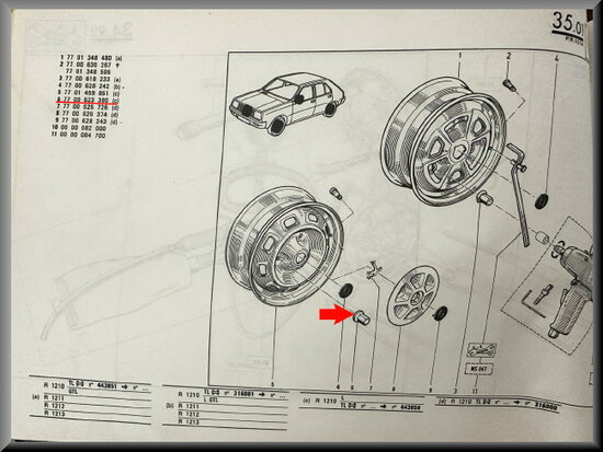 R14 Boulon de roue (New Old Stock)