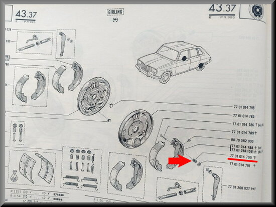 Brake shoes spring.