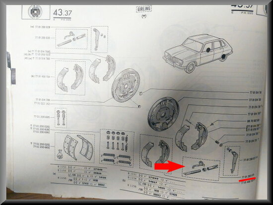 Mechanism automatic adjustment brake shoes left GIRLING.