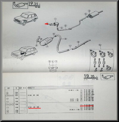 R6 Tube de sortie d'echappement avec silencieux (New Old Stock).