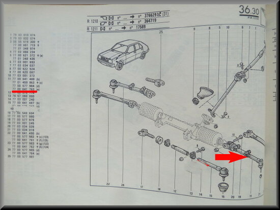 R14 Spoorstang links (New Old Stock).