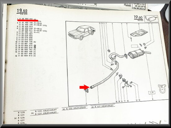 R20-30 Exhaust pipe (New Old Stock).