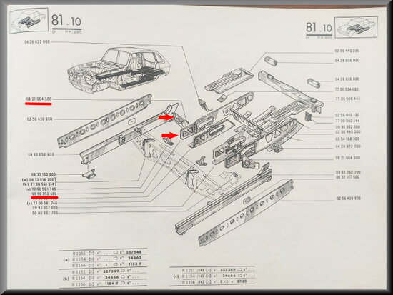 Chassis deel achteras rechts, met dwarsbalk.