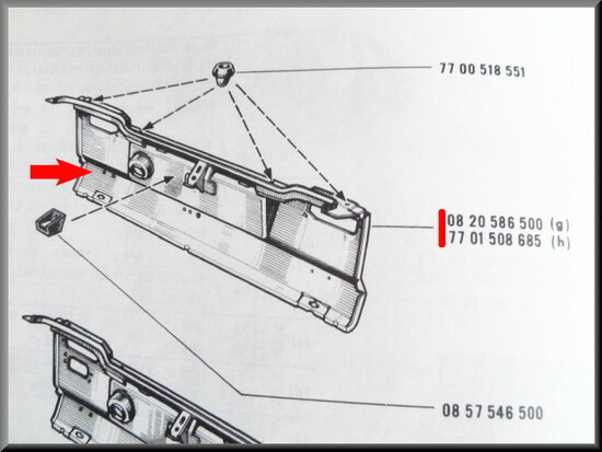 Achterpaneel R16 > 1970 (gebruikt).