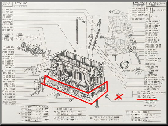 Onderblok R16 TX, type 843 - 1647 cc.