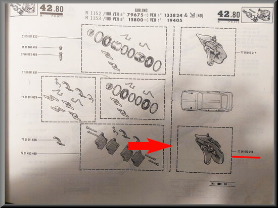 Remklauw links (Girling) R16 TL 1152-1153