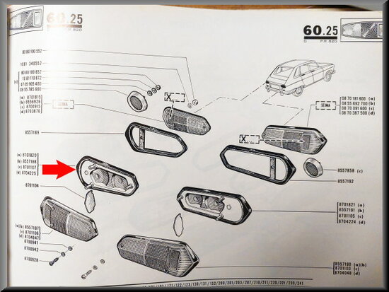 Achterlicht unit links (zonder rubber).