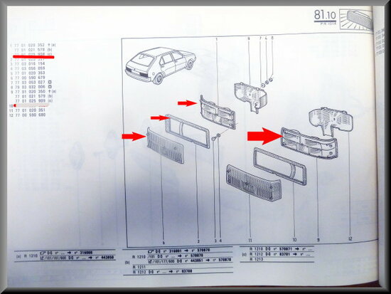 R14: Achterlicht links (New Old Stock).