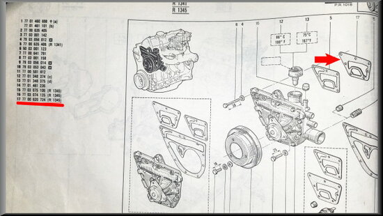 R18 Waterpomp pakking (New Old Stock).